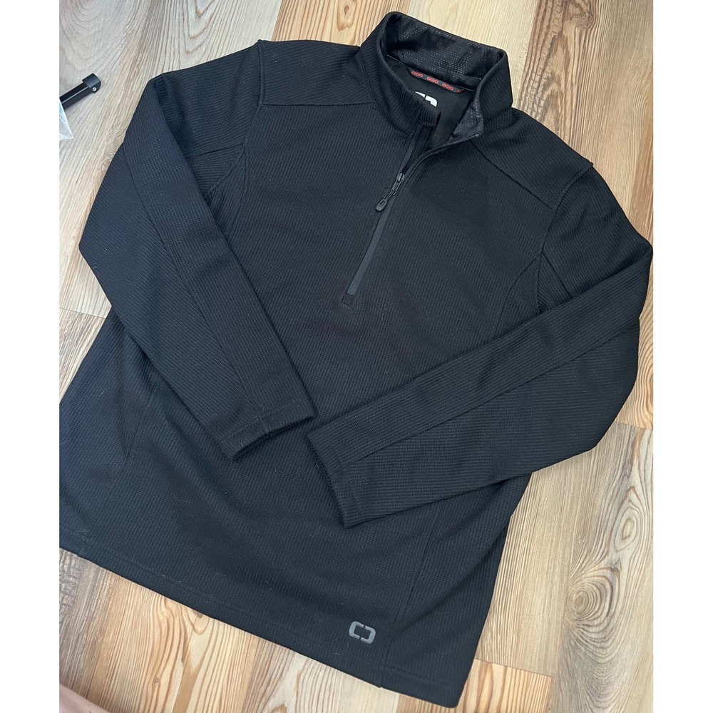 OGIO Men Black 1/4 Zip Pullover Textured Grit Fleece Activewear Outdoor XL